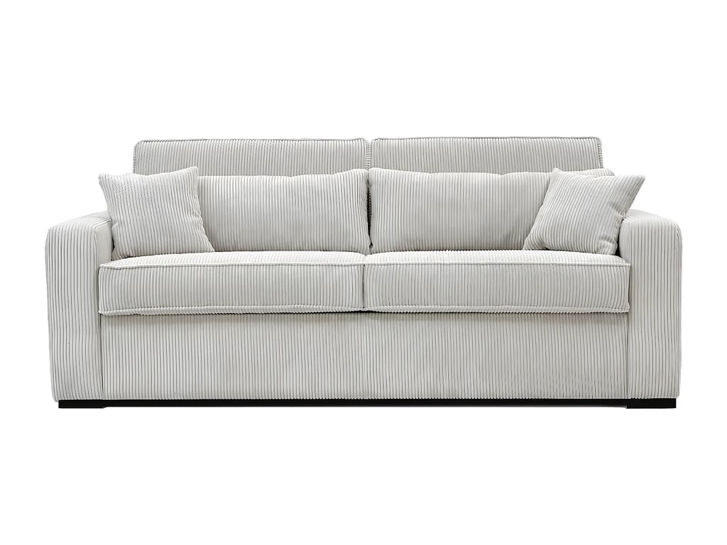 Mondovi canapé convertible 4 places velours côtelé beige - Vue supplémentaire 3