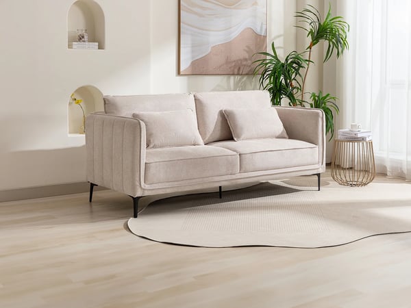 Tormelda canapé 3 places tissu beige