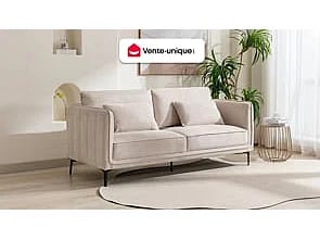 Tormelda canapé 3 places tissu beige - Vue supplémentaire 1