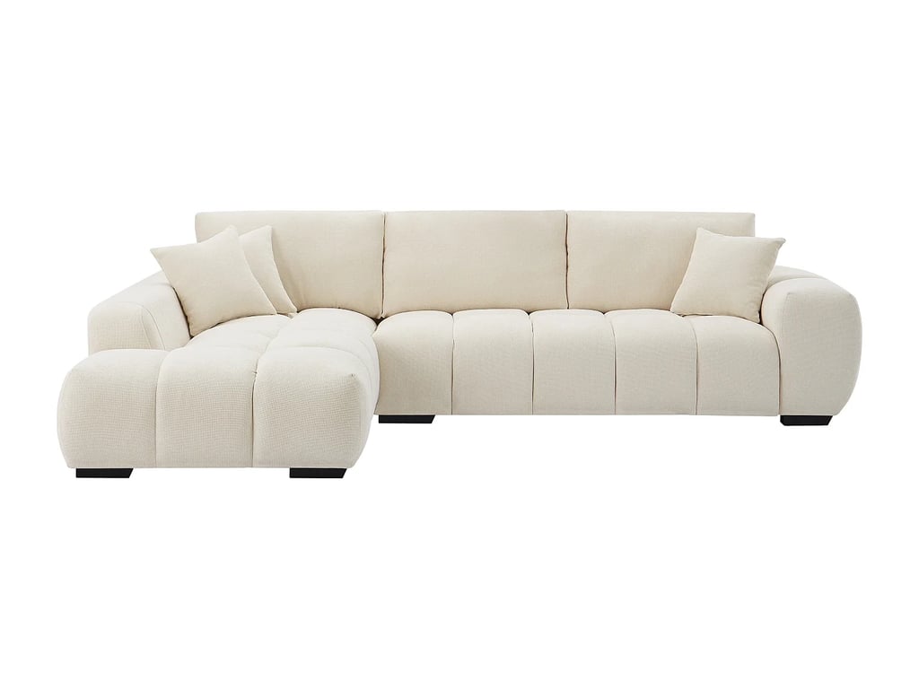 Berenia canapé d'angle gauche 5 places tissu texturé beige - Vue supplémentaire 3