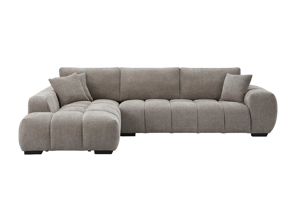 Berenia canapé d'angle gauche 5 places tissu texturé gris - Vue supplémentaire 3