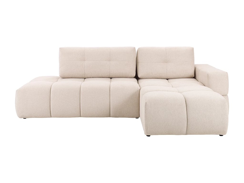 Trimaldi canapé d'angle convertible droit 5 places tissu texturé beige - Vue supplémentaire 3