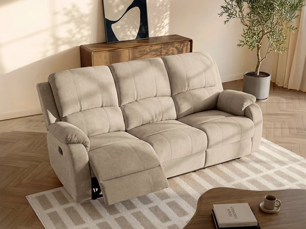 Brody canapé 3 places microfibre marron relax