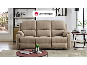 Brody canapé 3 places microfibre marron relax - Vue supplémentaire 1