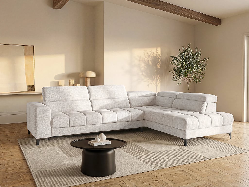 Produit similaire: Moniso canapé d'angle droit 5 places tissu beige relax électrique