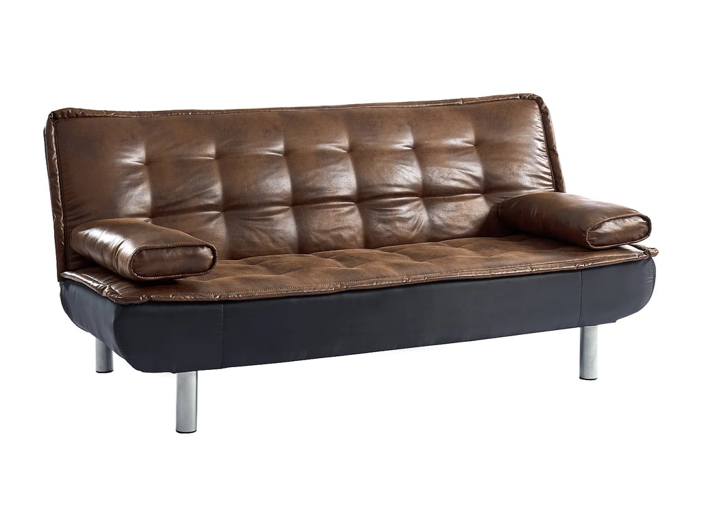 Mishan II canapé convertible 3 places clic-clac microfibre vieilli marron - Vue supplémentaire 2