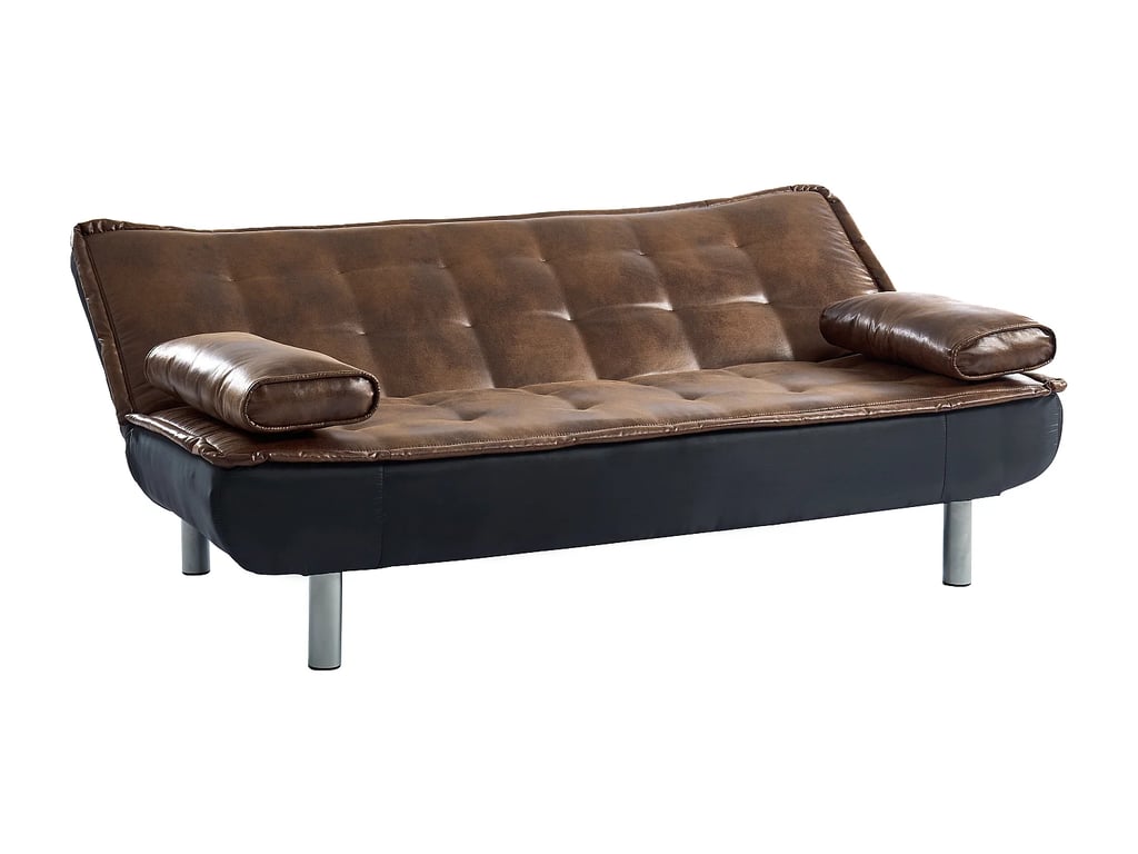 Mishan II canapé convertible 3 places clic-clac microfibre vieilli marron - Vue supplémentaire 3