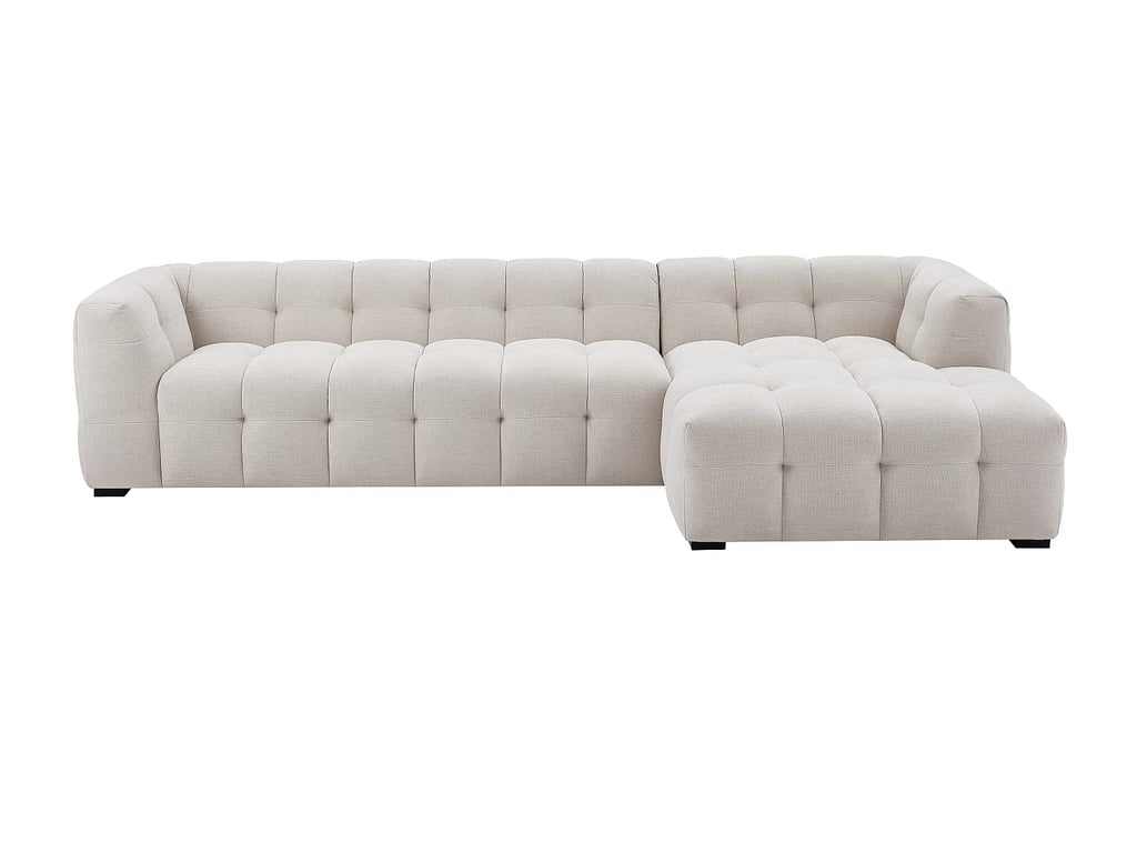 Dilome canapé d'angle droit 6 places tissu chiné beige - Vue supplémentaire 2