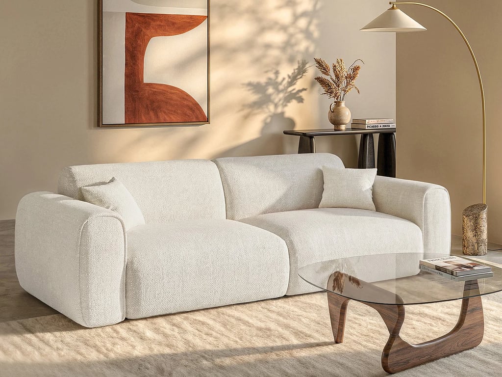 Produit similaire: Pognia canapé convertible 4 places tissu texturé beige