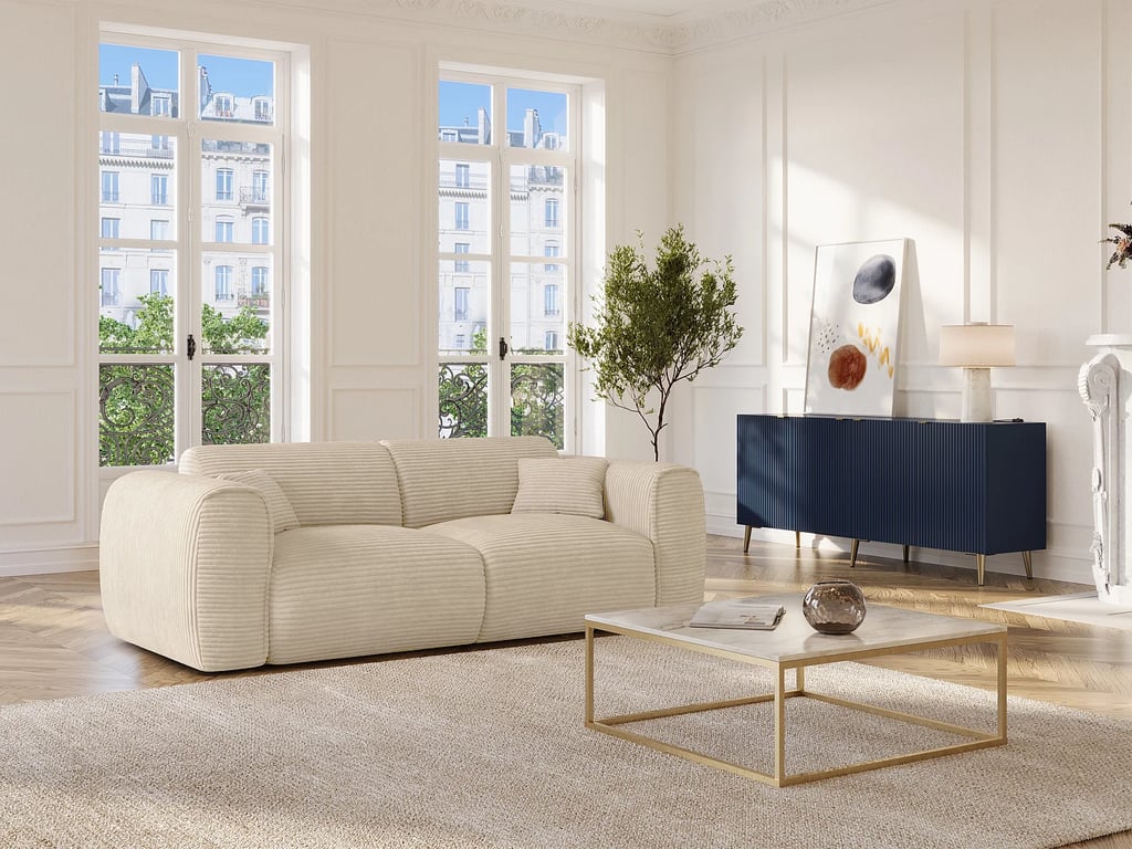 Produit similaire: Pognia canapé convertible 3 places velours côtelé beige