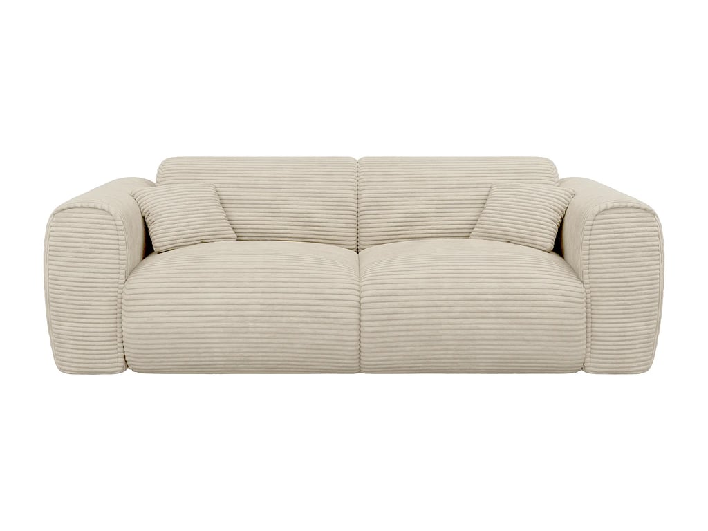 Pognia canapé convertible 3 places velours côtelé beige - Vue supplémentaire 3