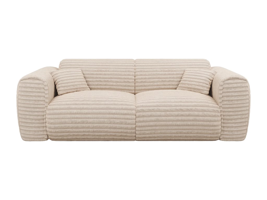 Pognia canapé convertible 3 places velours côtelé beige grosses côtes - Vue supplémentaire 3