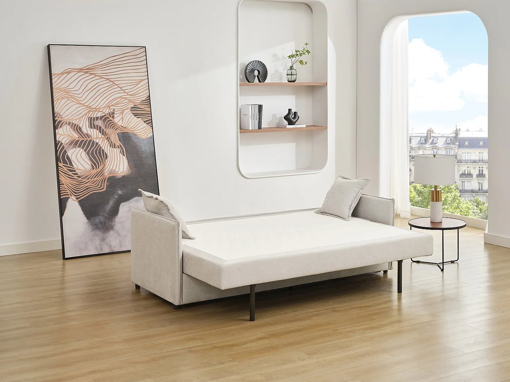 Seraba canapé convertible 3 places tissu beige - Vue supplémentaire 2