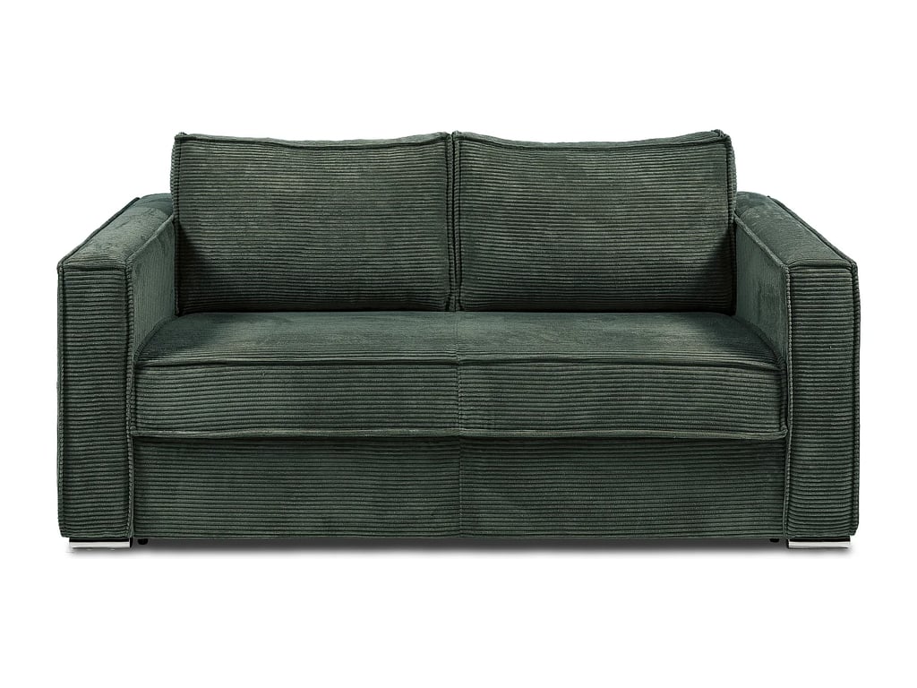 Loreto canapé convertible 4 places velours côtelé vert matelas 22 cm - Vue supplémentaire 2