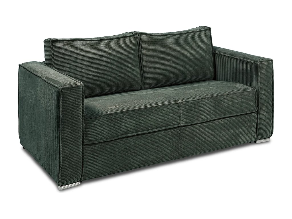 Loreto canapé convertible 4 places velours côtelé vert matelas 22 cm - Vue supplémentaire 3