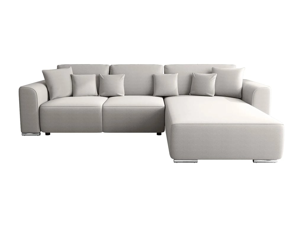 Meltana canapé d'angle convertible réversible 5 places tissu gris clair - Vue supplémentaire 2