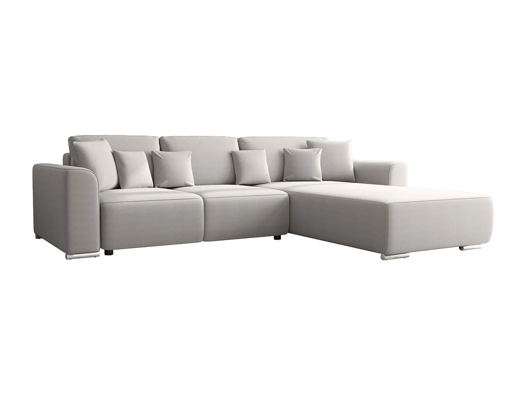 Meltana canapé d'angle convertible réversible 5 places tissu gris clair - Vue supplémentaire 3