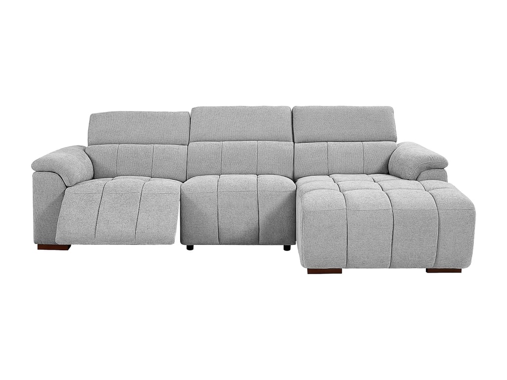 Molpica canapé d'angle droit 5 places tissu clair gris relax électrique - Vue supplémentaire 3
