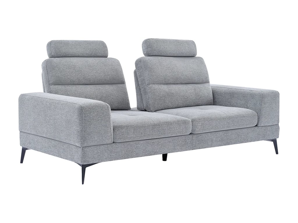 Udalio - Canapé 3 places tissu texturé gris dossier avance-recule - Vue supplémentaire 3