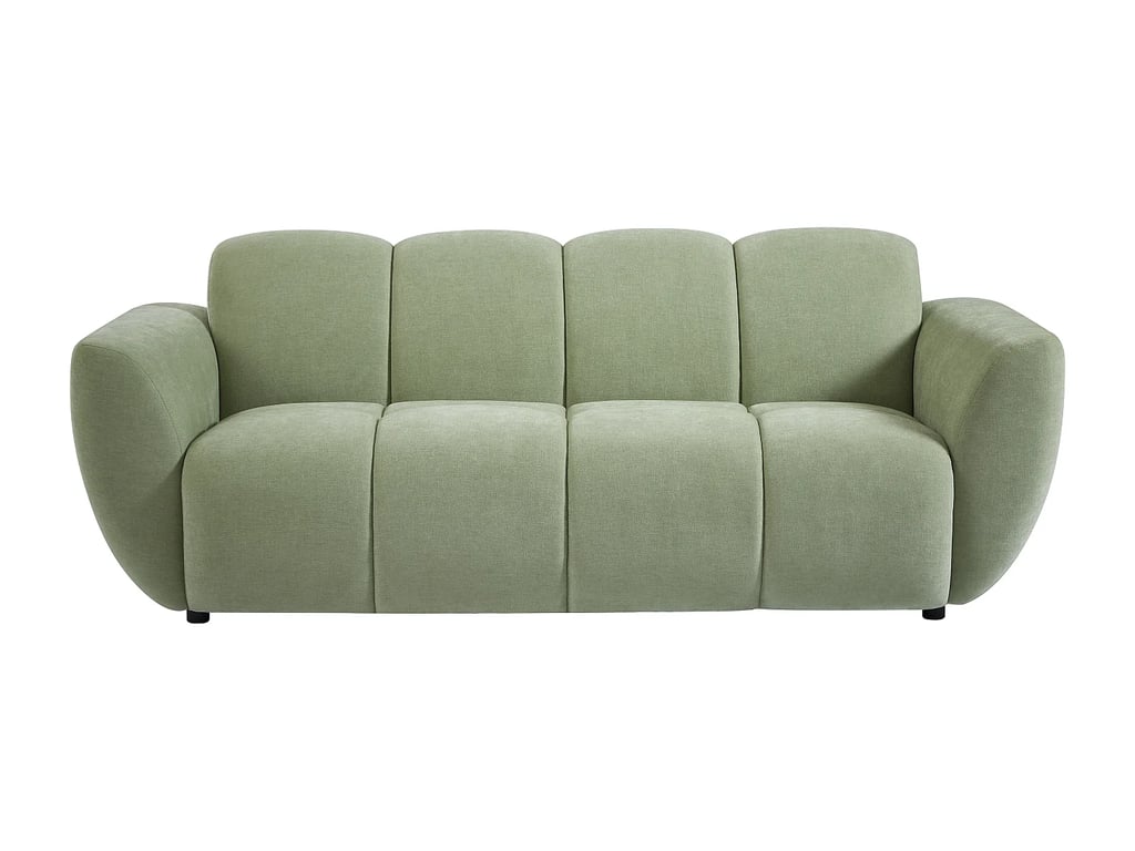 Julori canapé 3 places tissu effet matelassé vert - Vue supplémentaire 1