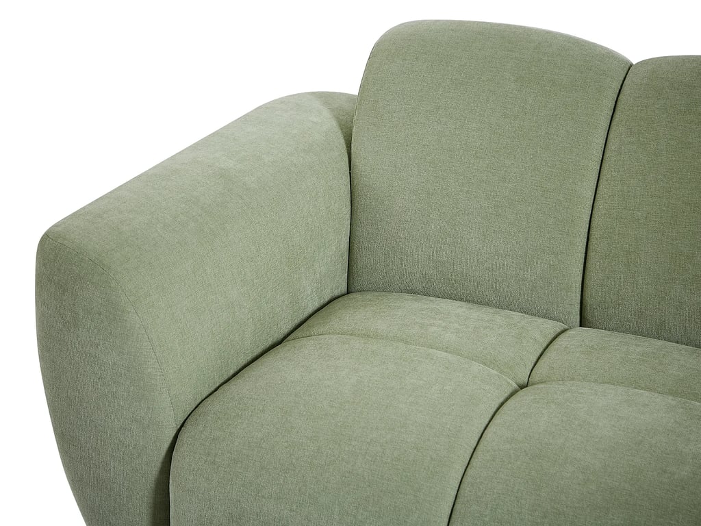Julori canapé 3 places tissu effet matelassé vert - Vue supplémentaire 3