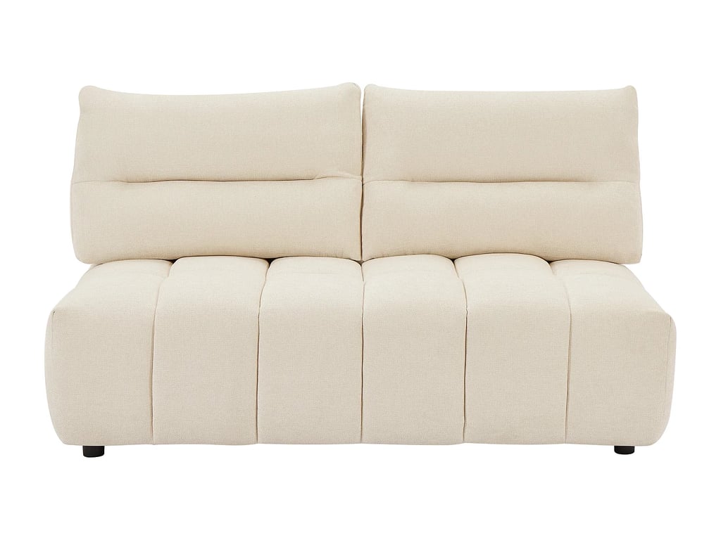 Canapé 2 places dossier avance-recule en tissu texturé beige APOLIU