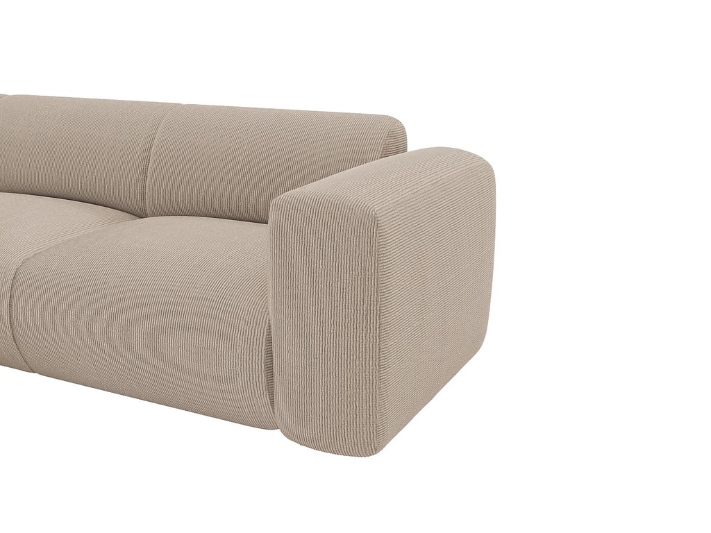 Pogni canapé d'angle gauche 6 places velours côtelé beige - Vue supplémentaire 3