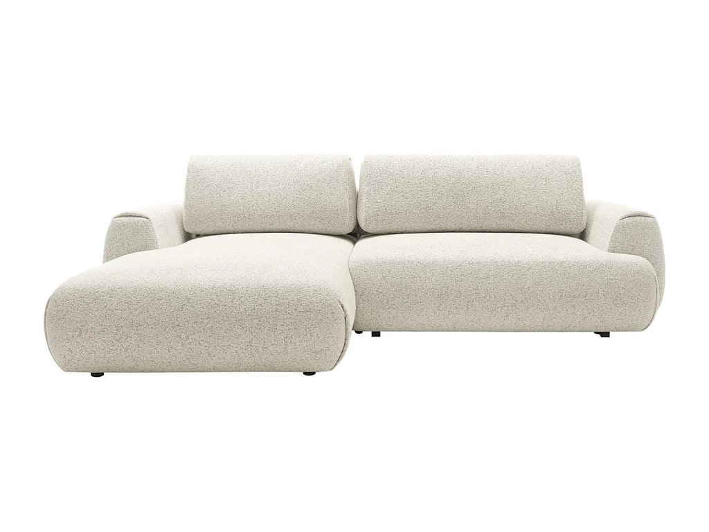 Monelia canapé d'angle convertible gauche 4 places tissu chiné beige - Vue supplémentaire 2