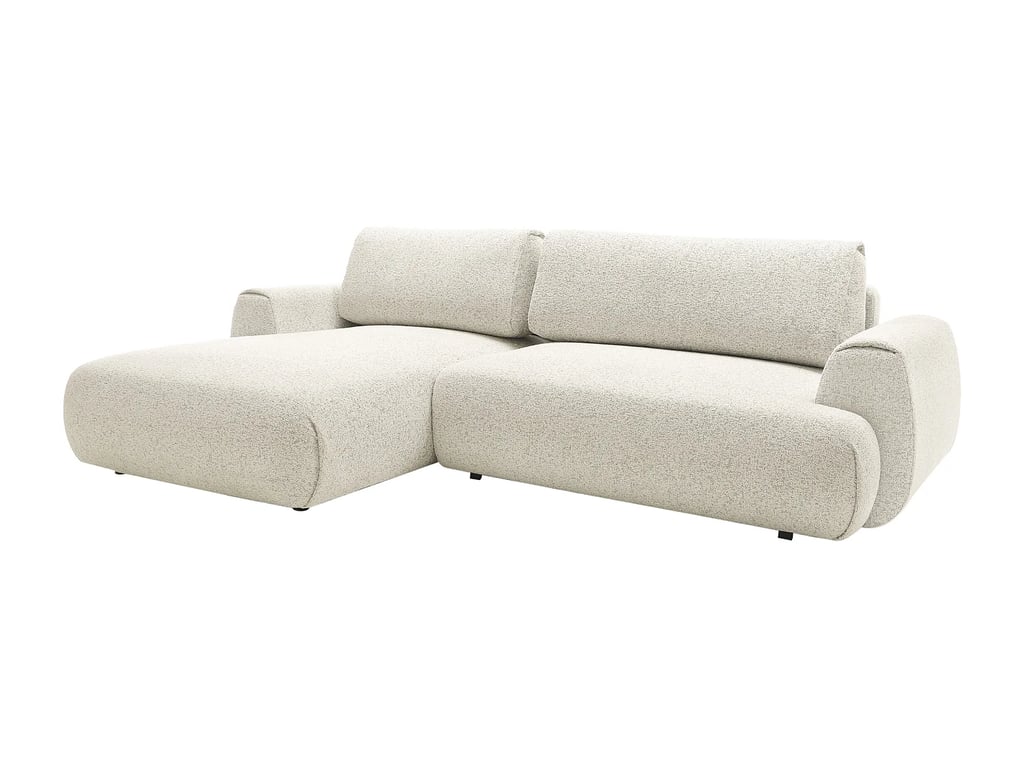 Monelia canapé d'angle convertible gauche 4 places tissu chiné beige - Vue supplémentaire 3