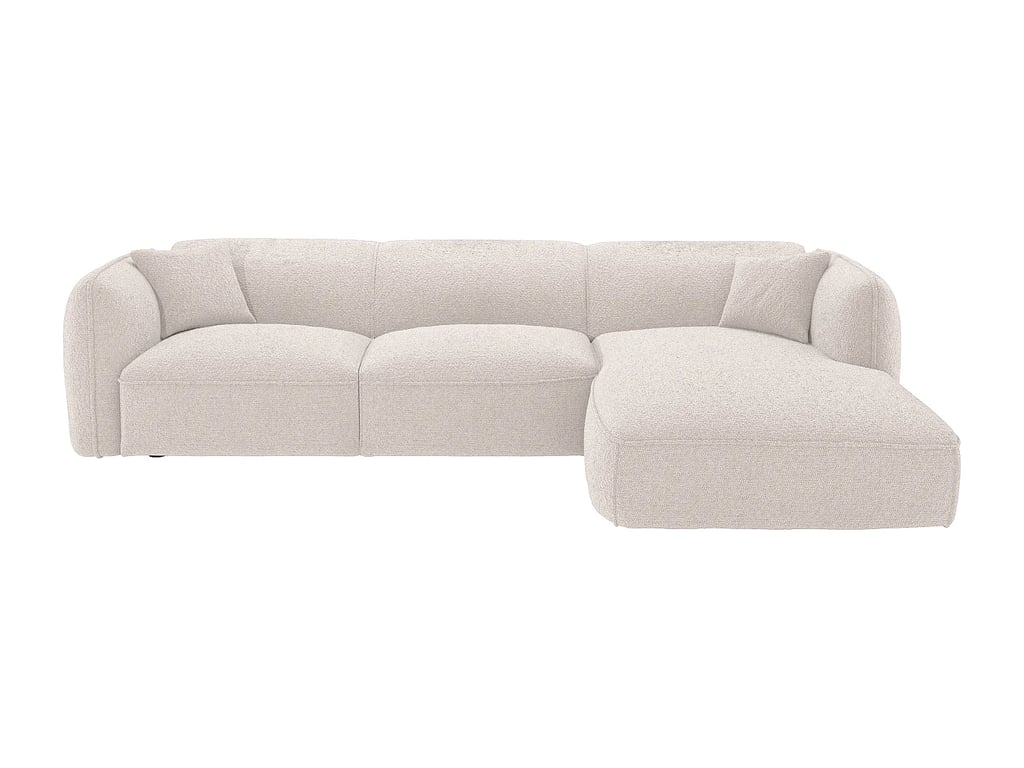 Camilio canapé d'angle droit 5 places tissu texturé beige - Vue supplémentaire 3