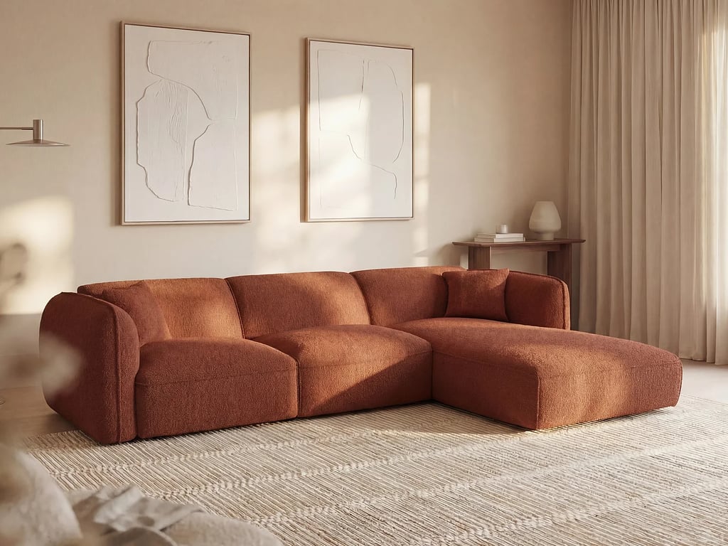 Produit similaire: Camilio canapé d'angle droit 5 places tissu texturé terracotta