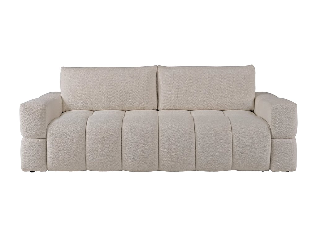 Issoro canapé convertible 3 places tissu bouclette ii beige - Vue supplémentaire 2