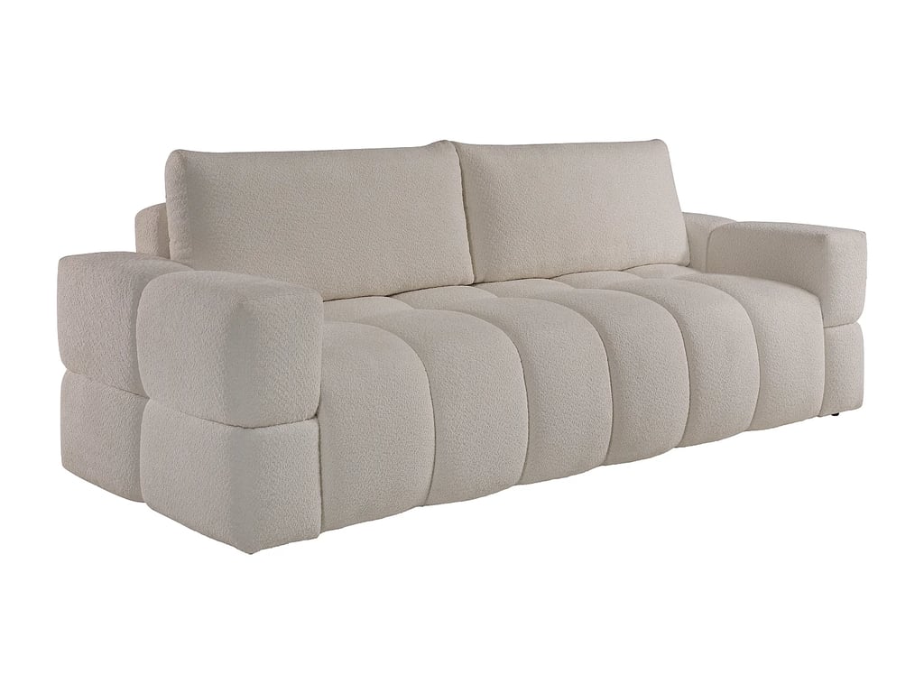 Issoro canapé convertible 3 places tissu bouclette ii beige - Vue supplémentaire 3