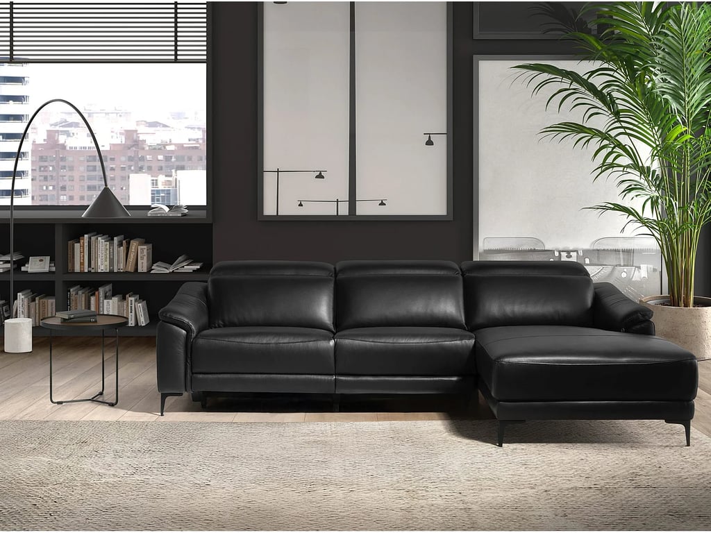 Canapé d'angle relax droite en cuir noir 6205 ANGEL CERDA
