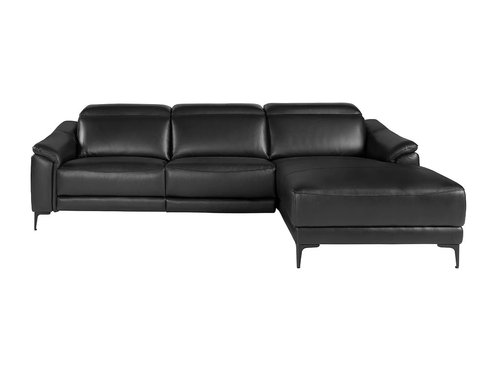 6205 - Canapé d'angle relax 5 places cuir noir - Vue supplémentaire 2