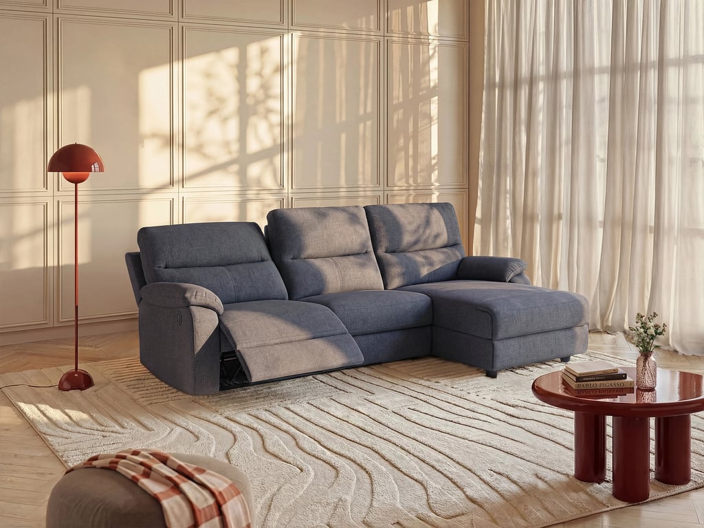 Produit similaire: Canapé d'angle relax électrique en tissu LUNANO - Anthracite - Angle droit - 4 places - VENTE-UNIQUE