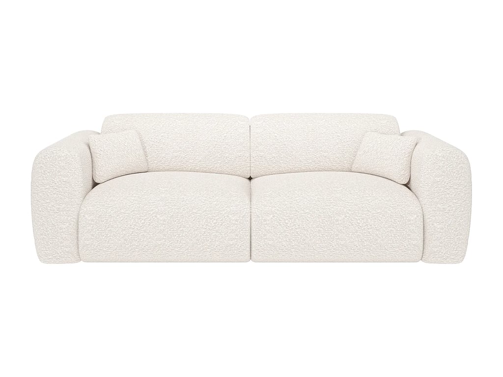 Pogni canapé convertible 4 places tissu bouclette blanc - Vue supplémentaire 2