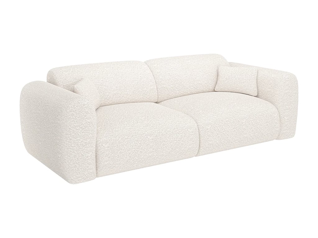 Pogni canapé convertible 4 places tissu bouclette blanc - Vue supplémentaire 3