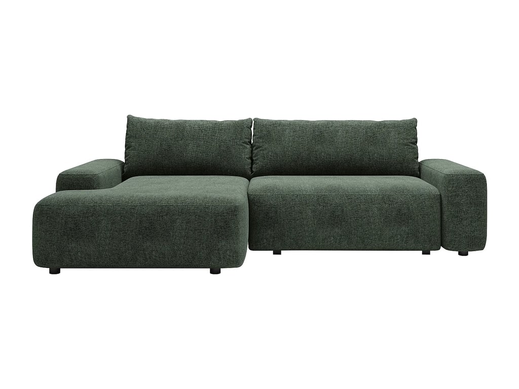 Daviso canapé d'angle convertible gauche 4 places tissu texturé vert - Vue supplémentaire 2