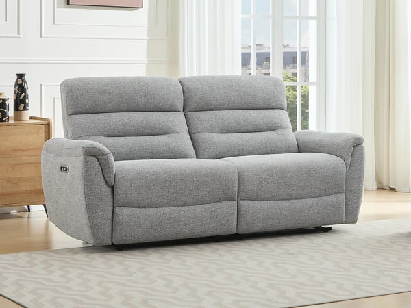 Brevio canapé 3 places tissu texturé gris relax électrique