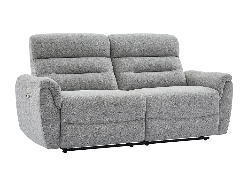 Brevio canapé 3 places tissu texturé gris relax électrique - Vue supplémentaire 1