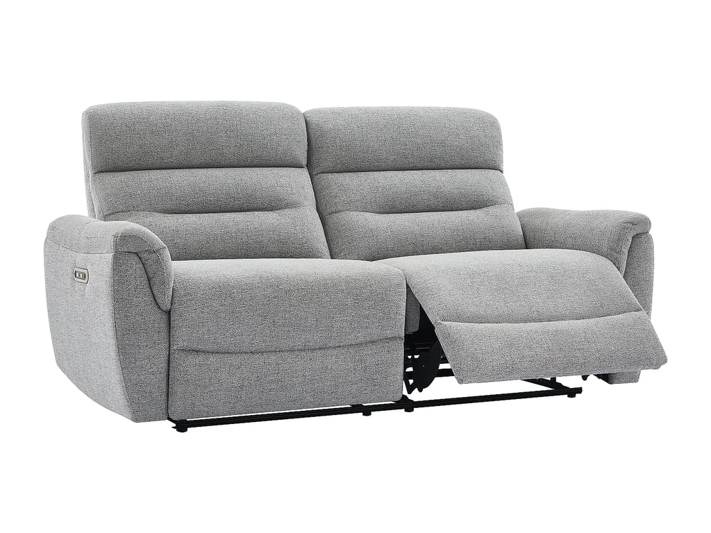 Brevio canapé 3 places tissu texturé gris relax électrique - Vue supplémentaire 2