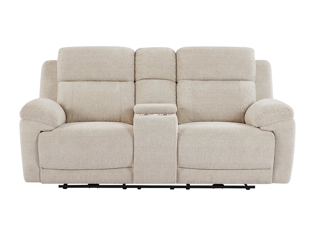 Keluno canapé 2 places tissu chiné beige relax électrique - Vue supplémentaire 1