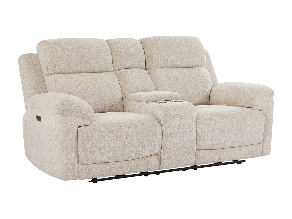 Keluno canapé 2 places tissu chiné beige relax électrique - Vue supplémentaire 2
