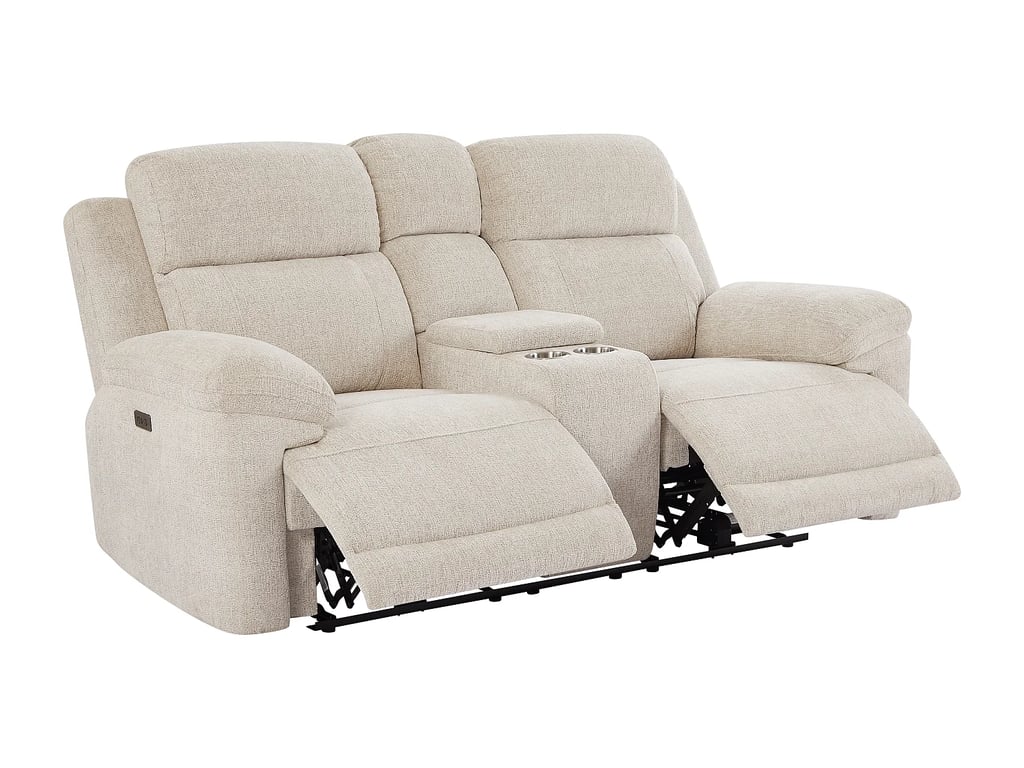 Keluno canapé 2 places tissu chiné beige relax électrique - Vue supplémentaire 3