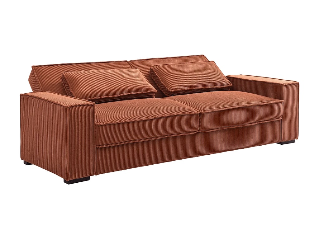 Finoro canapé convertible 3 places velours côtelé terracotta - Vue supplémentaire 3