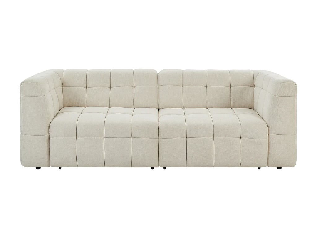 Nelosa canapé 3 places tissu texturé beige relax électrique - Vue supplémentaire 3