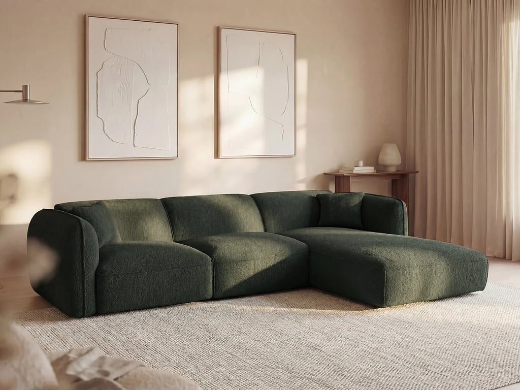 Produit similaire: Camilio canapé d'angle droit 5 places tissu texturé vert