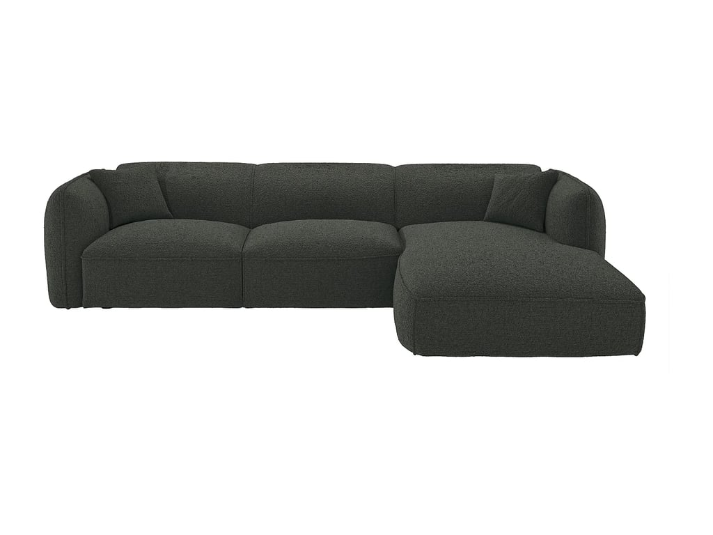 Camilio canapé d'angle droit 5 places tissu texturé vert - Vue supplémentaire 3