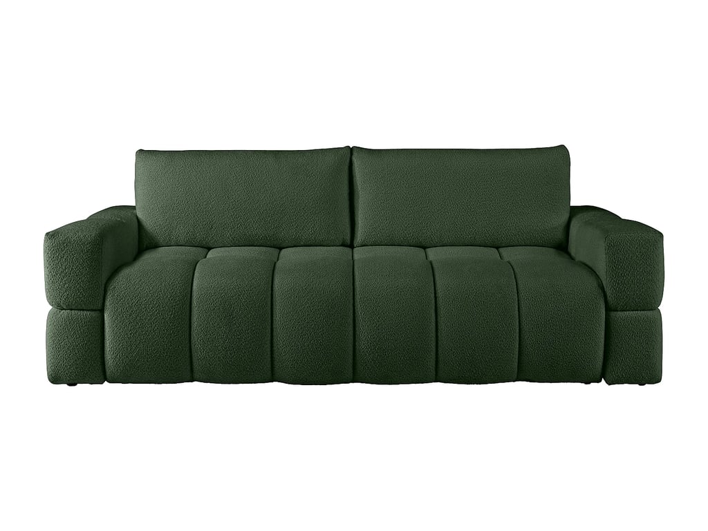 Issoro II canapé convertible 3 places tissu bouclette vert - Vue supplémentaire 2